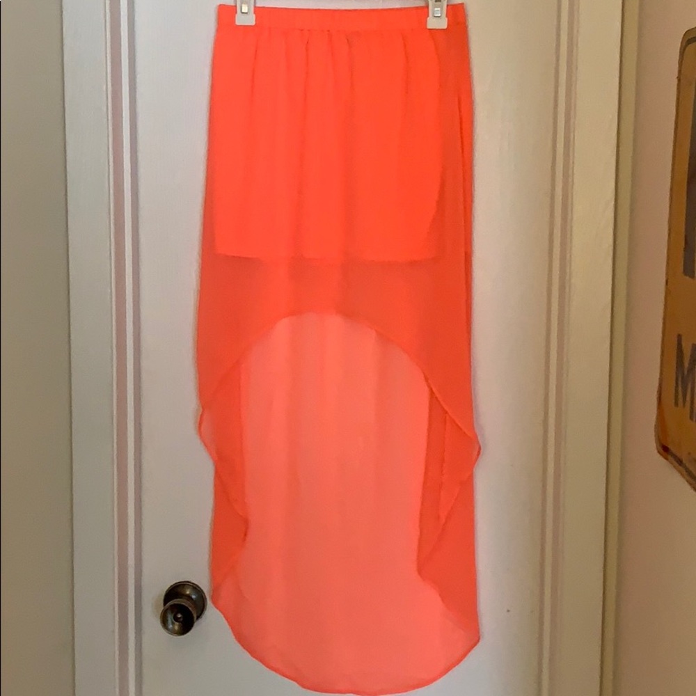 Express, high low sheer skirt.